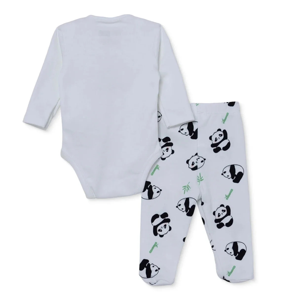 HelloBaby Panda Print Baby Bodysuit, Hat & Bottoms Set (Newborn to 6-9 Months)