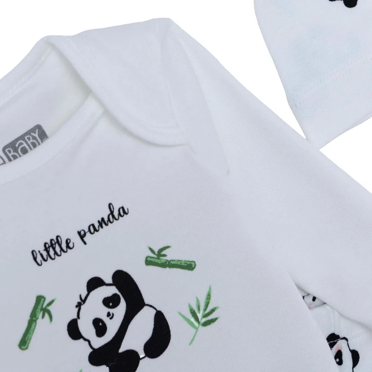 HelloBaby Panda Print Baby Bodysuit, Hat & Bottoms Set (Newborn to 6-9 Months)