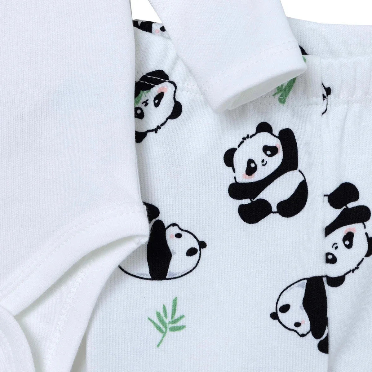 HelloBaby Panda Print Baby Bodysuit, Hat & Bottoms Set (Newborn to 6-9 Months)