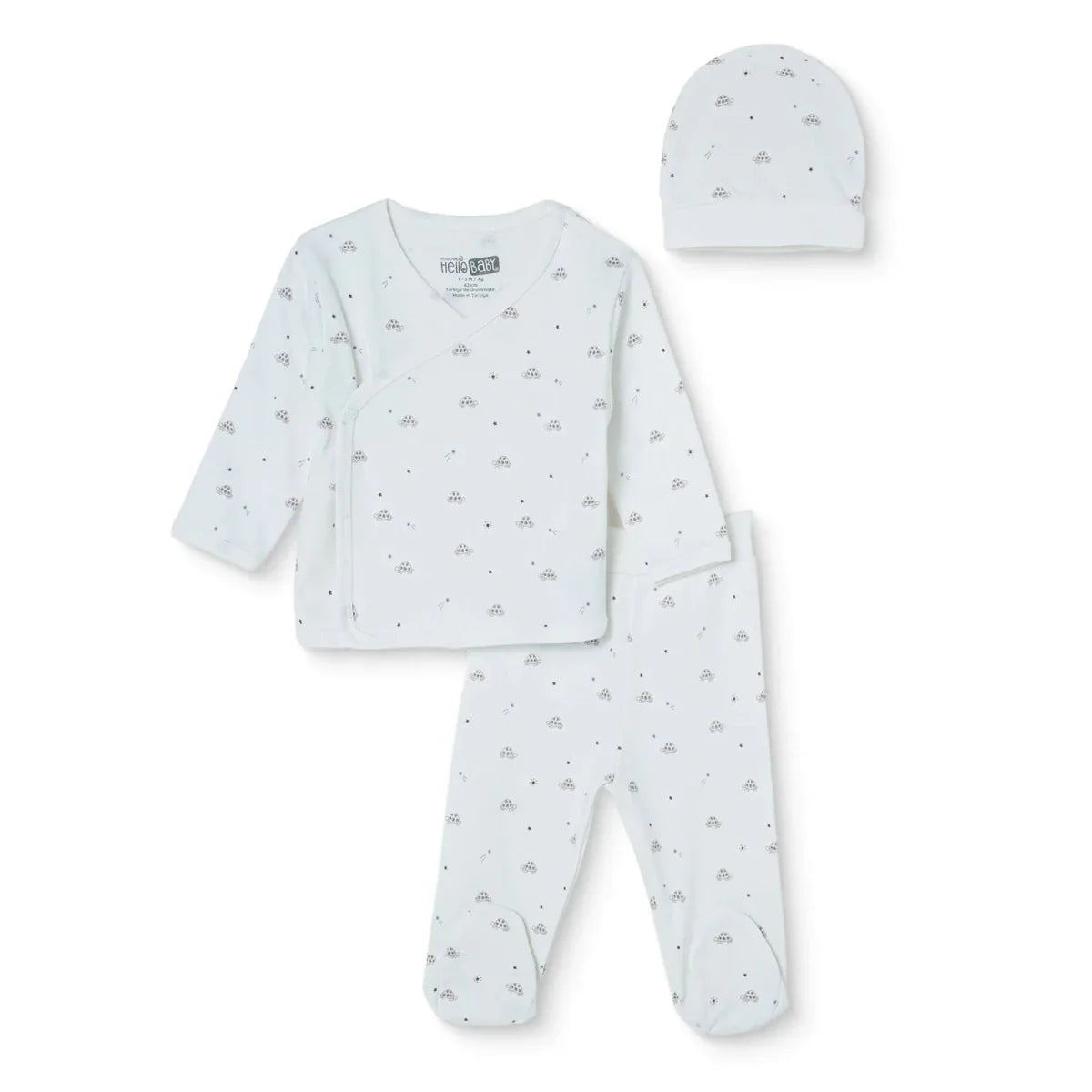 HelloBaby Turtle Print Baby Hat, Vest & Bottoms Set (Newborn to 3-6 Months)