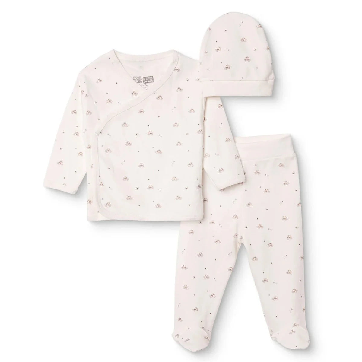 HelloBaby Turtle Print Baby Hat, Vest & Bottoms Set (Newborn to 3-6 Months)