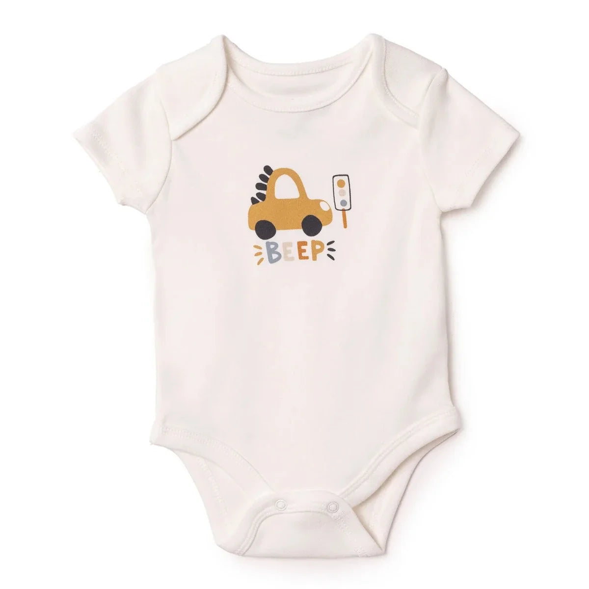 HelloBaby Car Print Baby Bodysuit, Hat & Sleepsuit Set (Newborn to 3-6 Months)