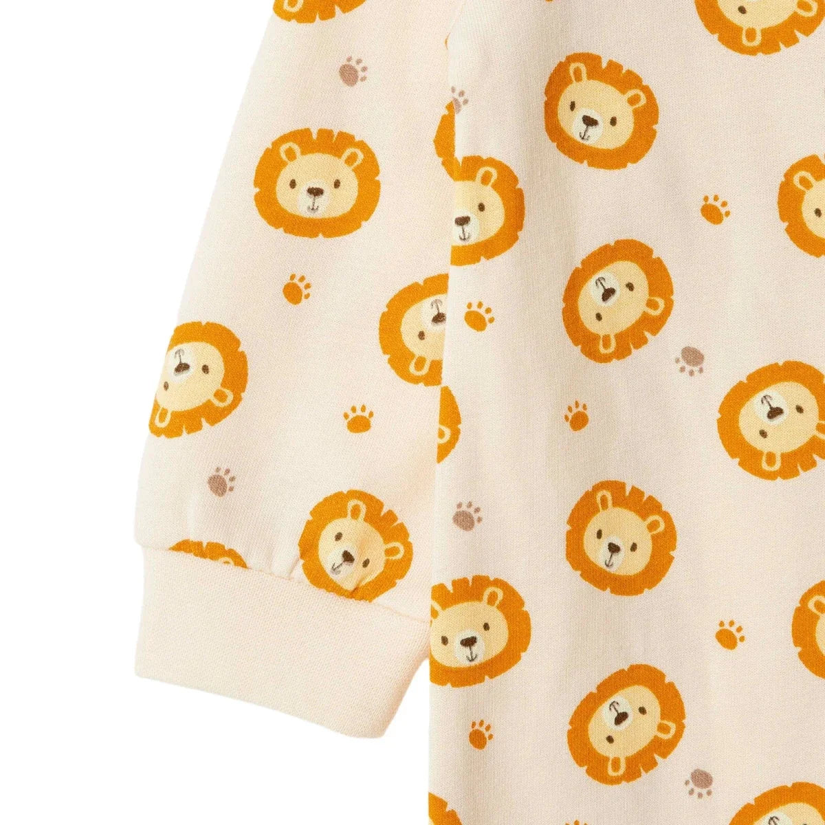 HelloBaby Lion Print Long Sleeve Footless Baby Sleepsuit (Newborn to 6-9 Months)