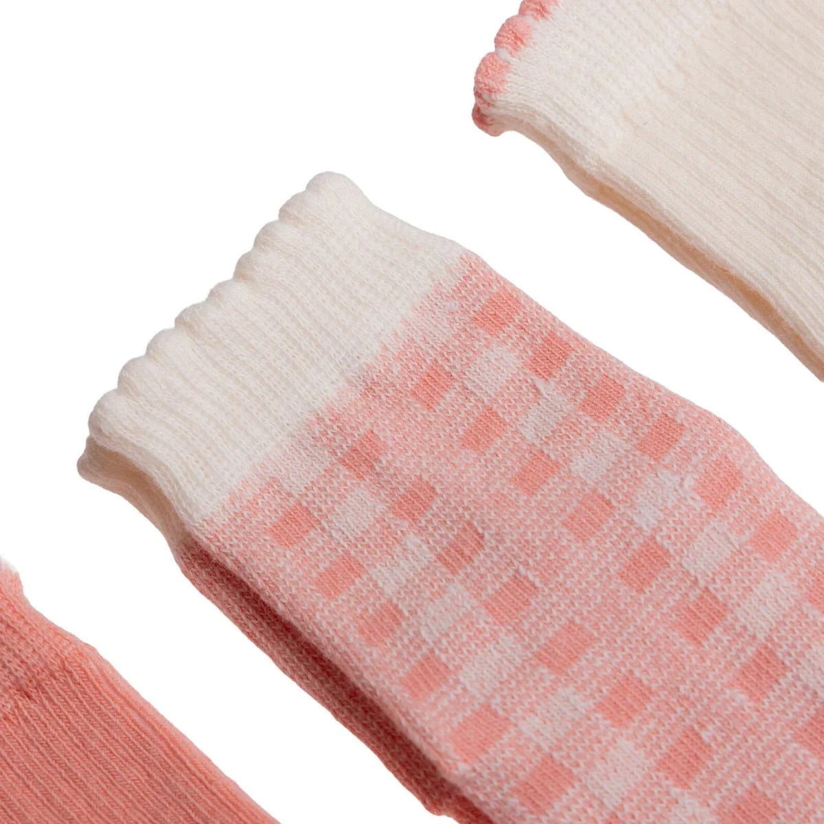 HelloBaby Check Print 3 Pack Non-Slip Baby Socks (Newborn to 3-4 Years)