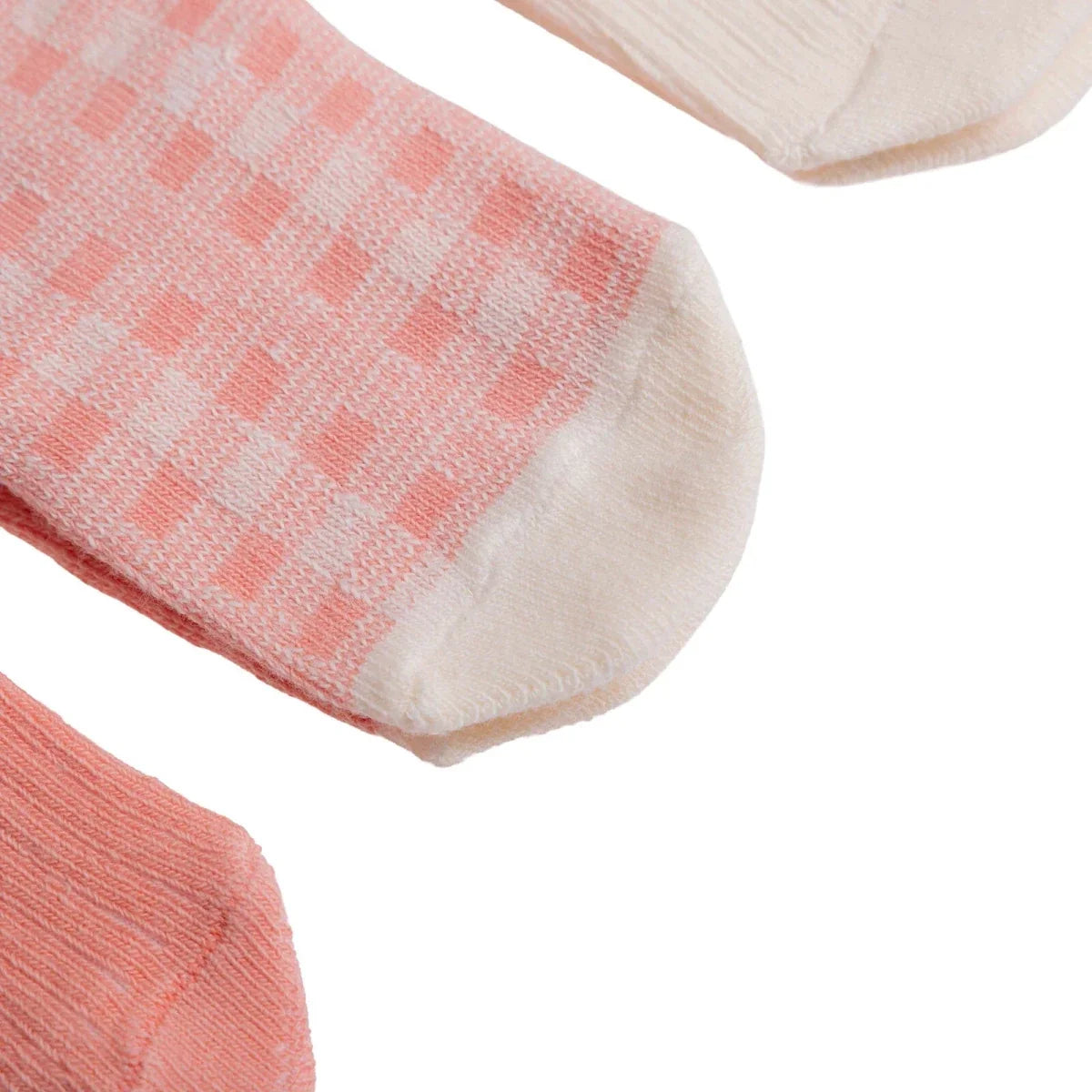 HelloBaby Check Print 3 Pack Non-Slip Baby Socks (Newborn to 3-4 Years)