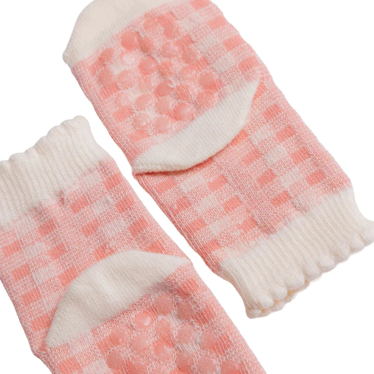 HelloBaby Check Print 3 Pack Non-Slip Baby Socks (Newborn to 3-4 Years)