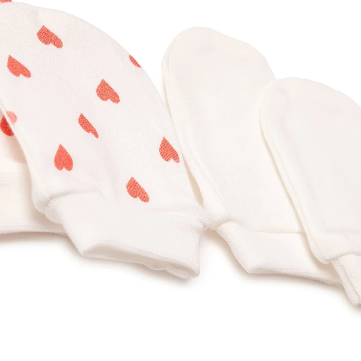 HelloBaby Heart Print Baby Scratch Mitts (Newborn)