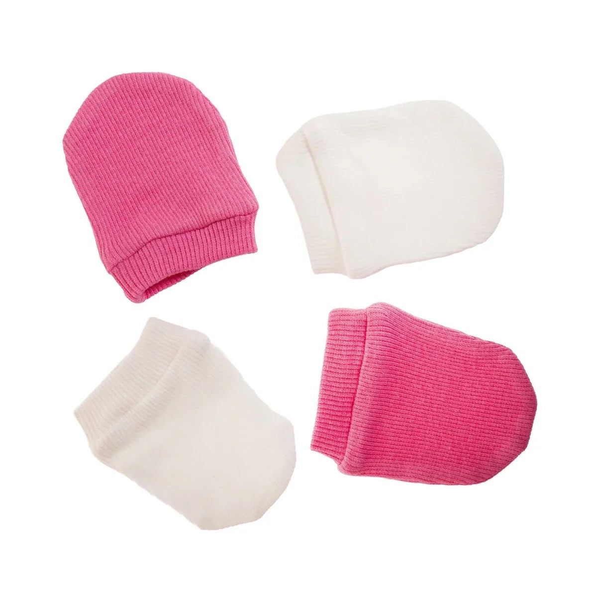 HelloBaby Ribbed Cuff Interlock Baby Scratch Mitts (Newborn)