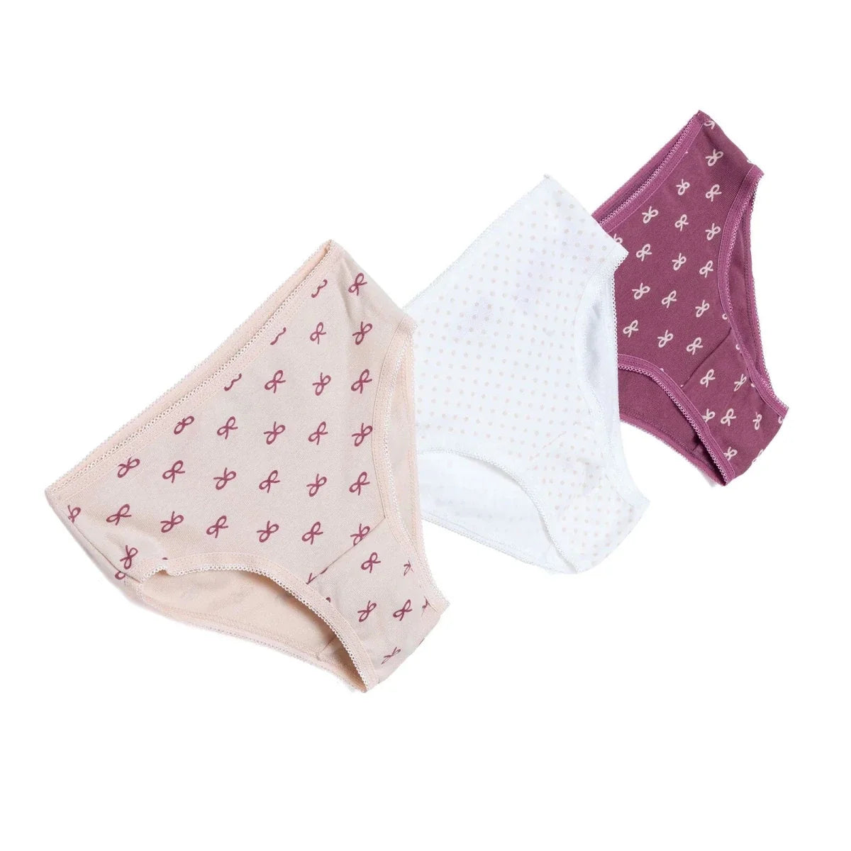 HelloBaby 3 Pack Bow Print Baby Briefs (12 Months to 4-5 Years)