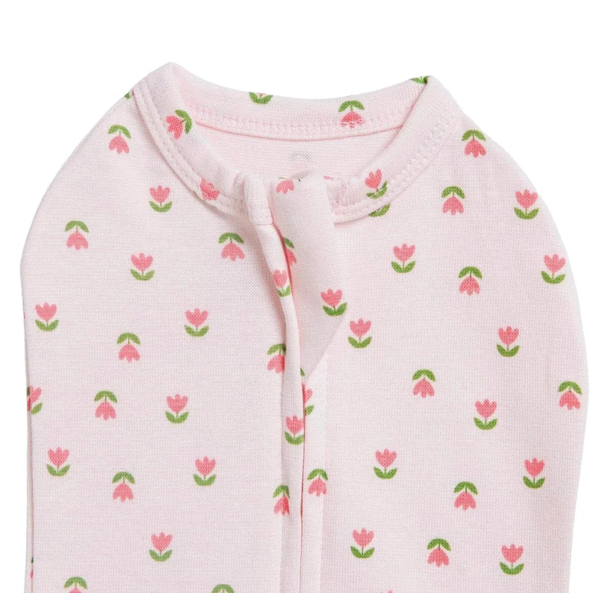 HelloBaby Floral Print Zip-Up Baby Swaddle (Newborn)
