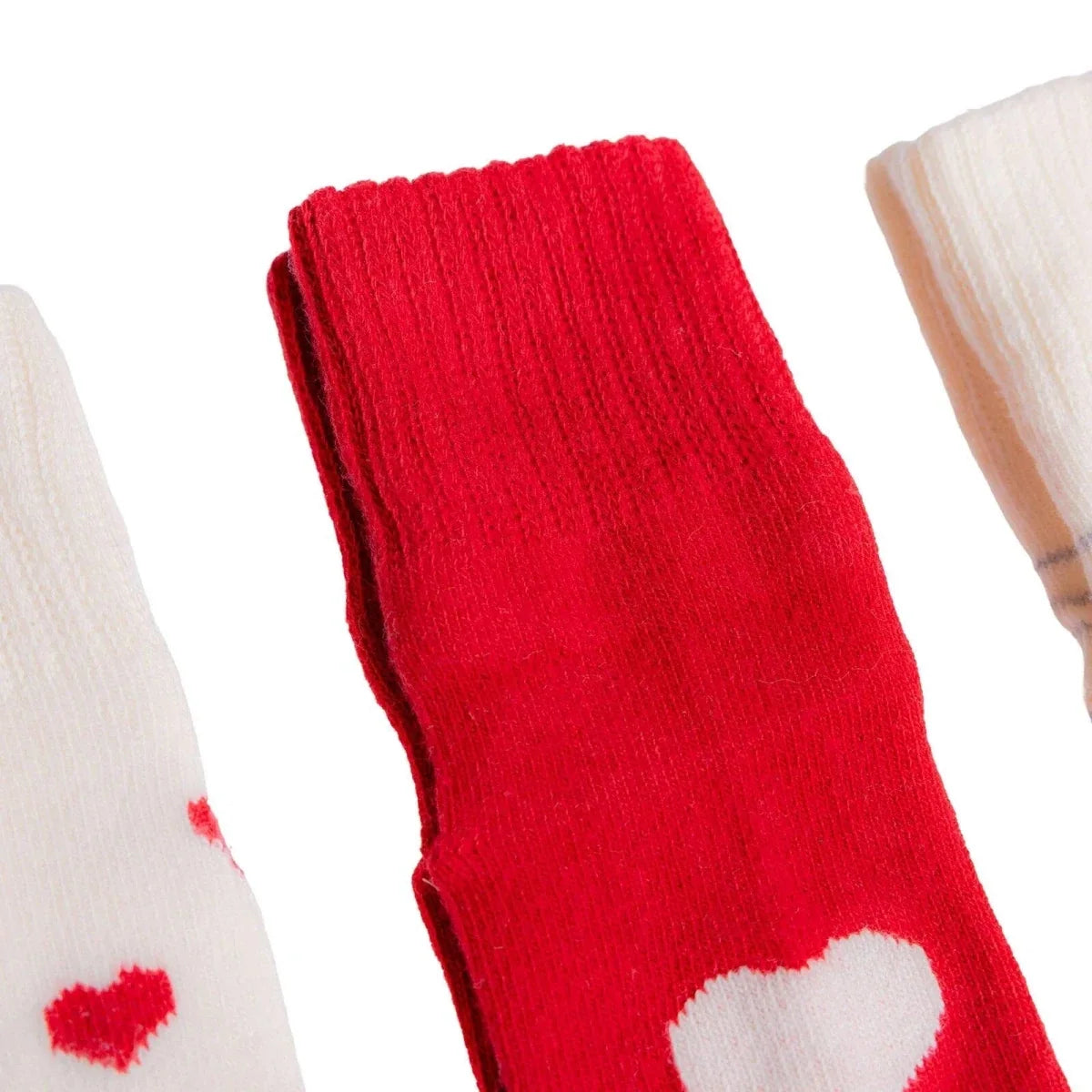 HelloBaby Heart Print 3 Pack Roll-Top Baby Socks (Newborn to 12-24 Months)