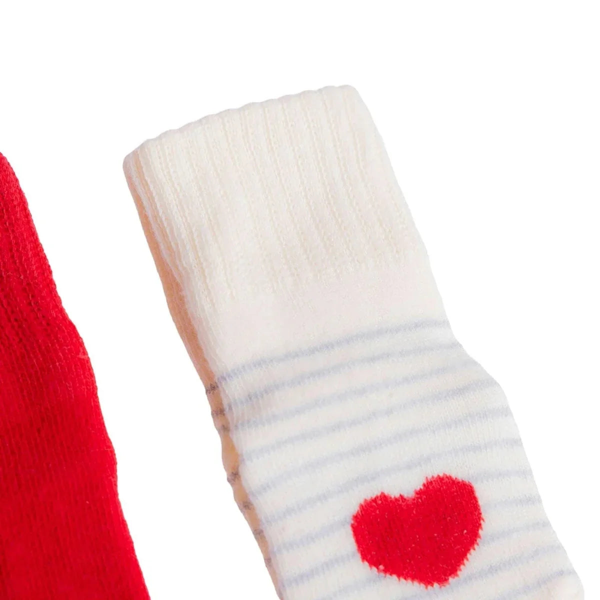 HelloBaby Heart Print 3 Pack Roll-Top Baby Socks (Newborn to 12-24 Months)