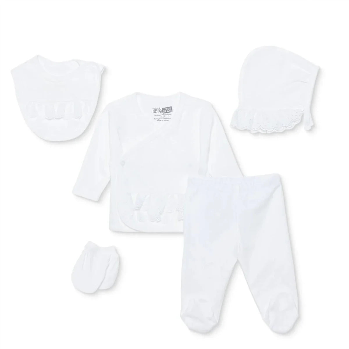 HelloBaby 5 Piece Ceremony Baby Outfit Set (Newborn)