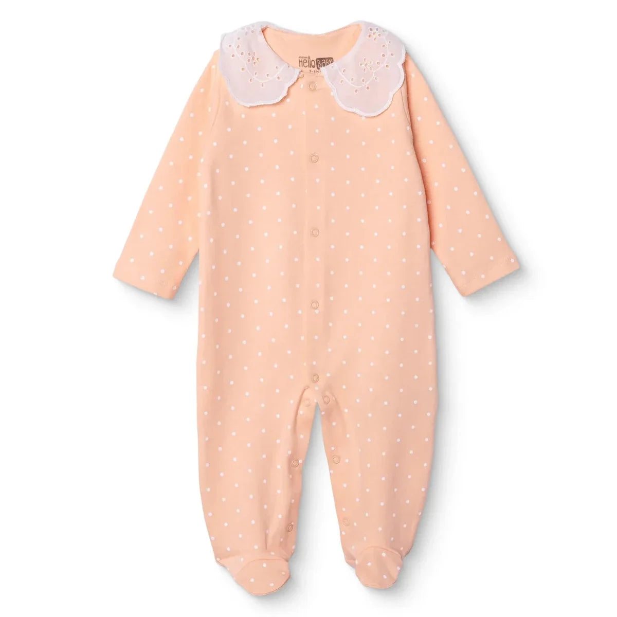 HelloBaby Polka Dot Long Sleeve Baby Sleepsuit with Feet (Newborn to 6-9 Months)