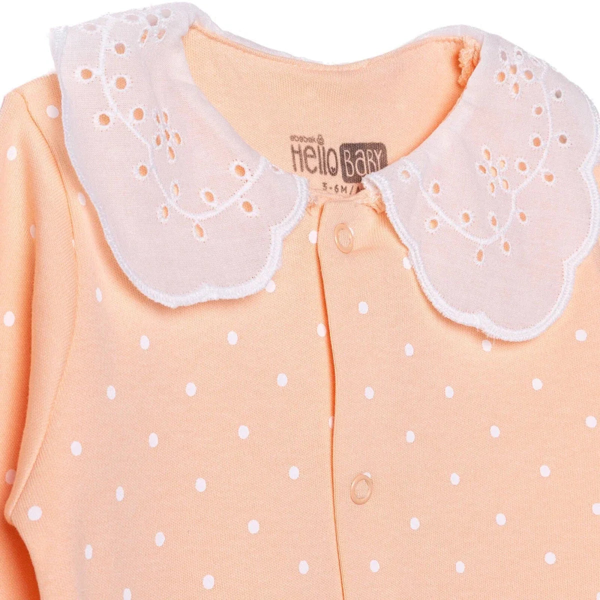 HelloBaby Polka Dot Long Sleeve Baby Sleepsuit with Feet (Newborn to 6-9 Months)
