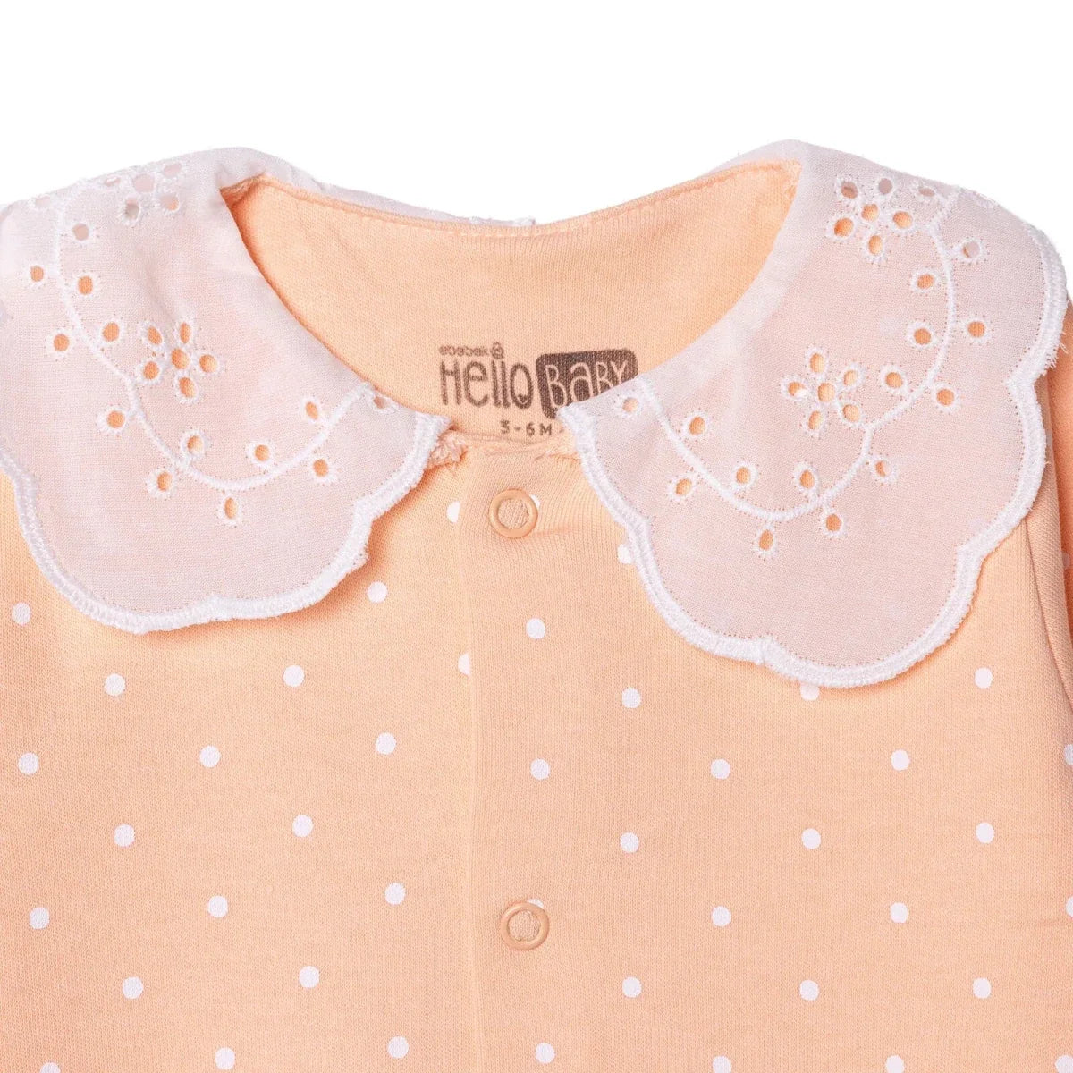 HelloBaby Polka Dot Long Sleeve Baby Sleepsuit with Feet (Newborn to 6-9 Months)