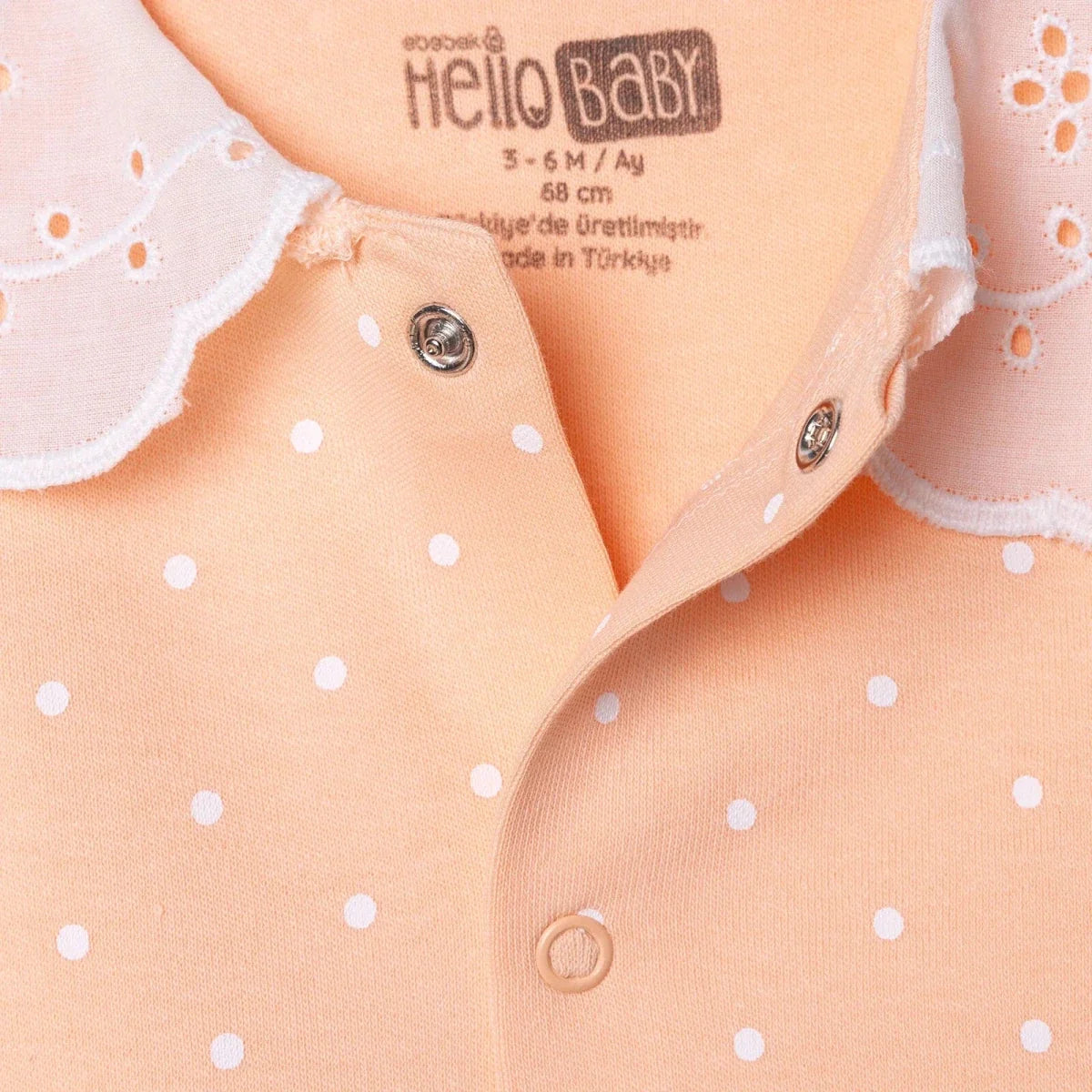 HelloBaby Polka Dot Long Sleeve Baby Sleepsuit with Feet (Newborn to 6-9 Months)