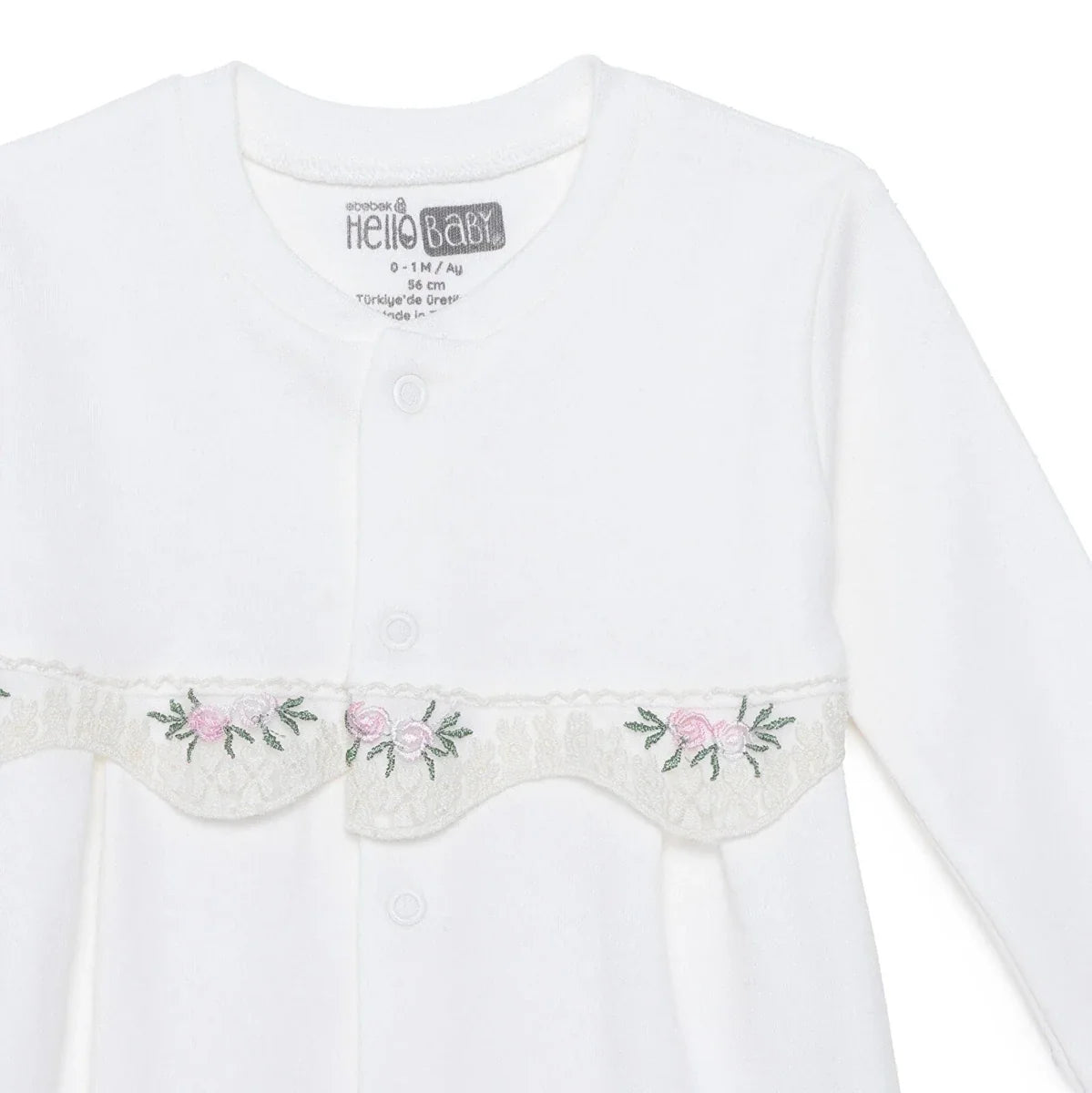 HelloBaby Floral Print Long Sleeve Footed Baby Sleepsuit (Newborn to 6-9 Months)