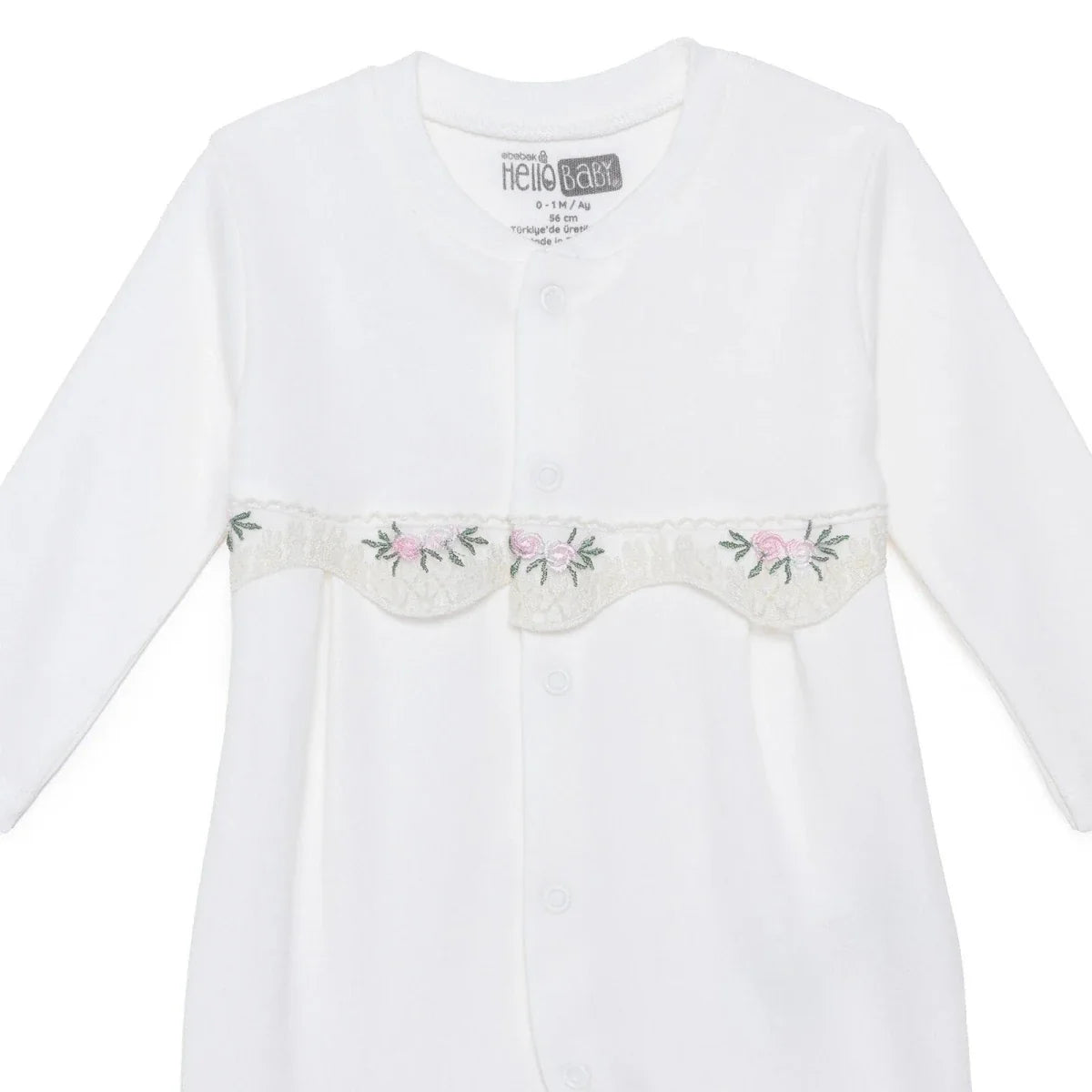 HelloBaby Floral Print Long Sleeve Footed Baby Sleepsuit (Newborn to 6-9 Months)