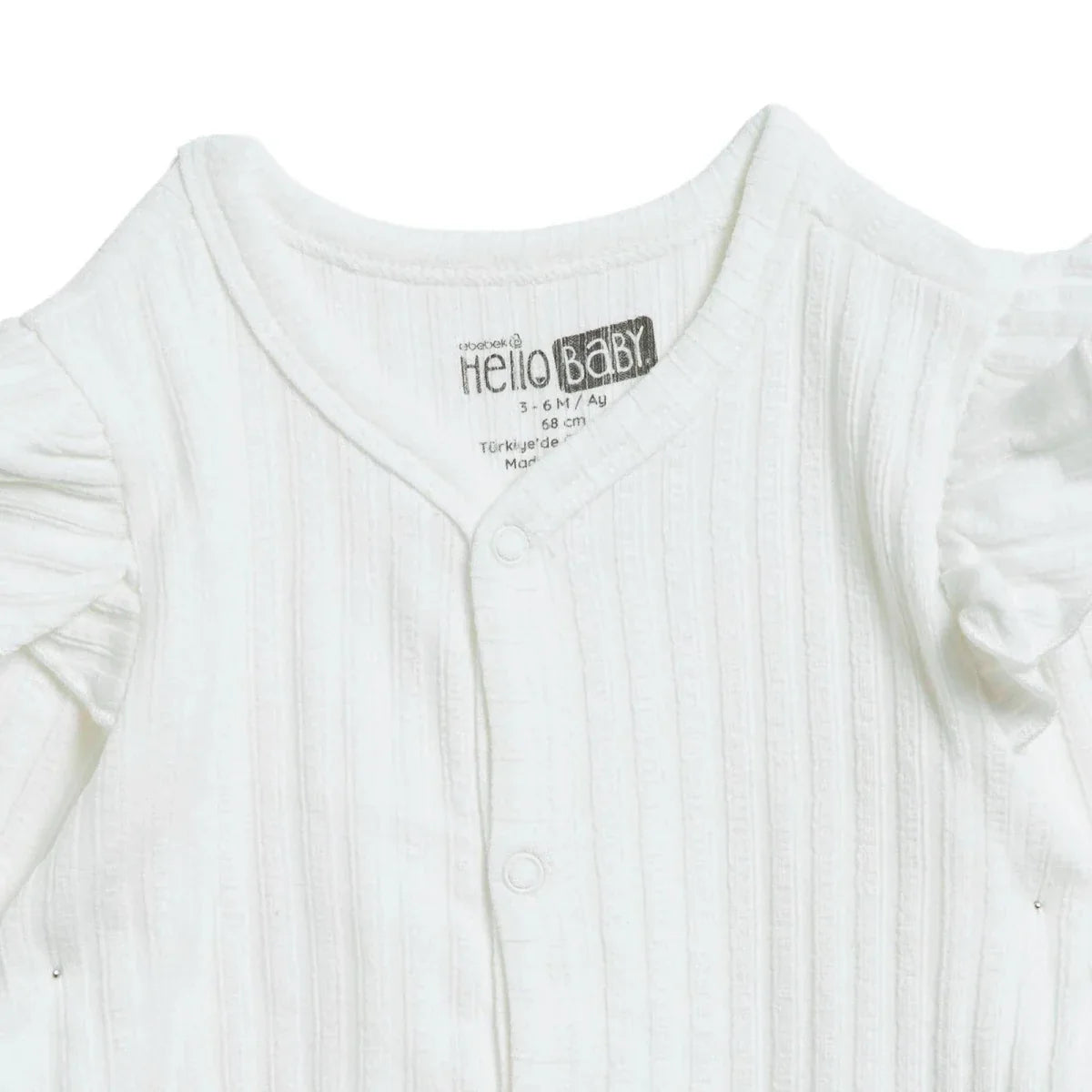 HelloBaby Long Sleeve Ribbed Footed Baby Sleepsuit (Newborn to 6-9 Months)