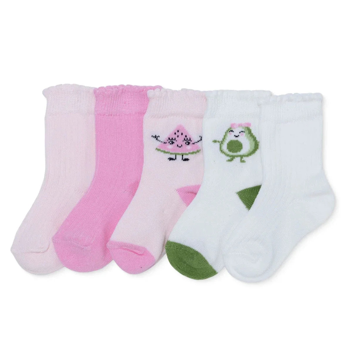 HelloBaby Fruit Print 5 Pack Ankle Baby Socks (Newborn to 4-5 Years)