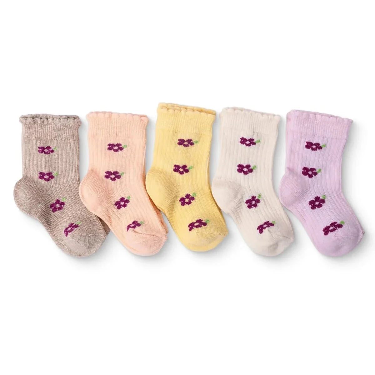 HelloBaby Floral Print 5 Pack Ankle Baby Socks (Newborn to 4-5 Years)