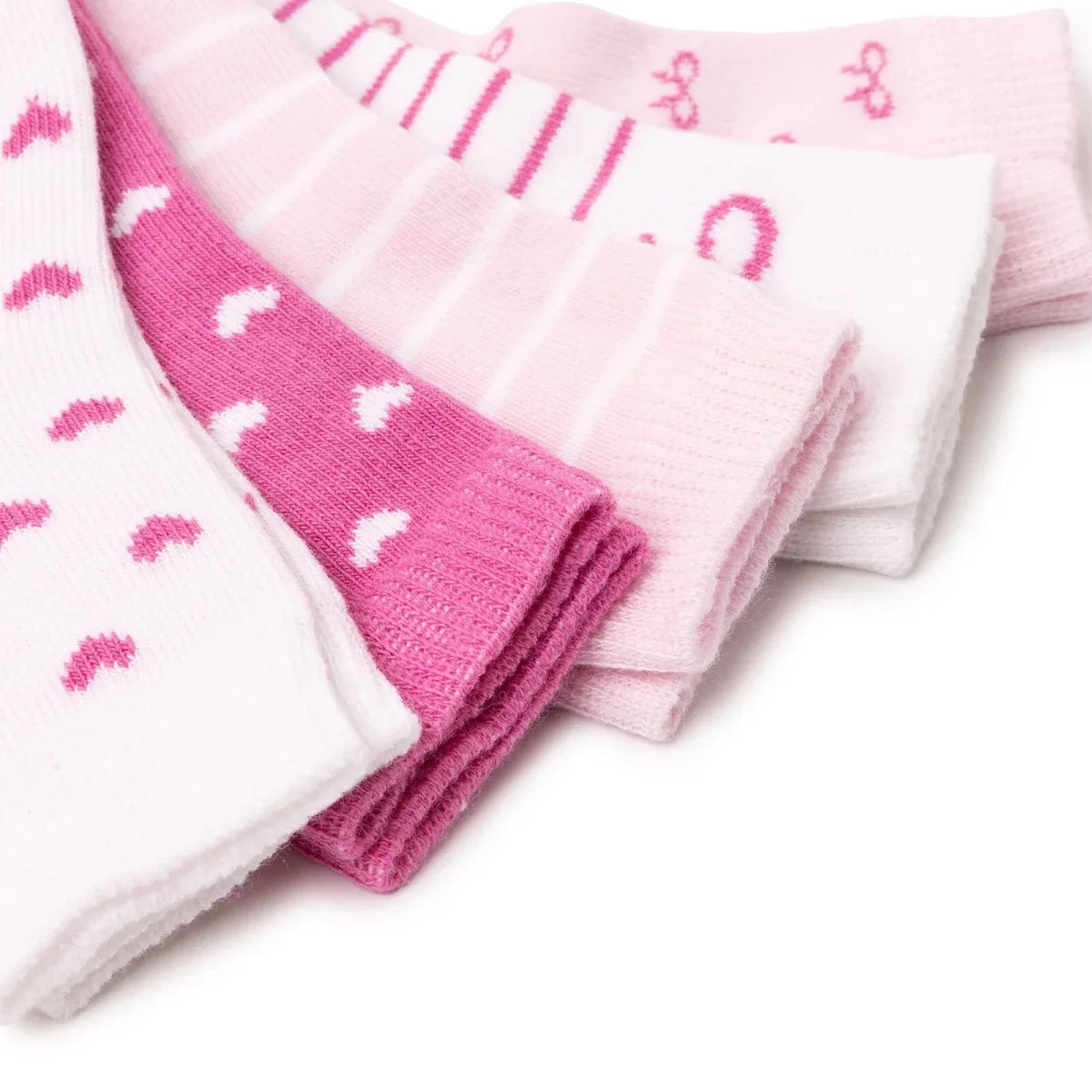 HelloBaby Bow Print 5 Pack Ankle Baby Socks (Newborn to 4-5 Years)