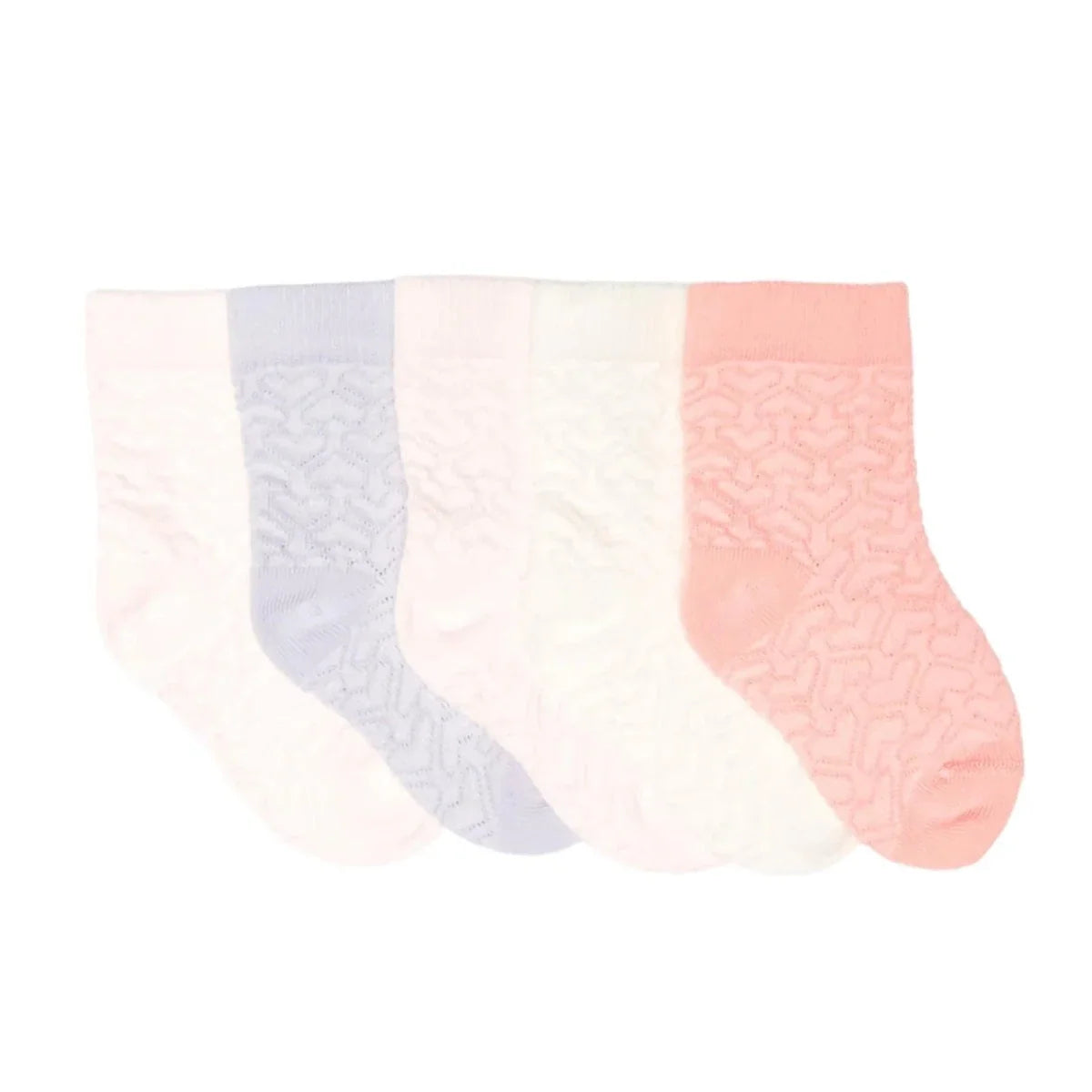 HelloBaby 5 Pack Heart Print Ankle Baby Socks (Newborn to 4-5 Years)