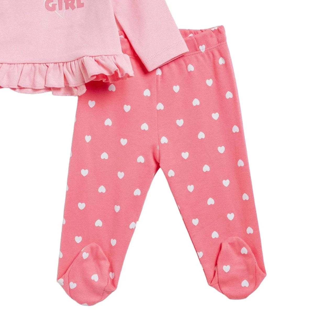 HelloBaby Heart Print Baby Hat, Vest & Bottoms Set (Newborn to 3-6 Months)
