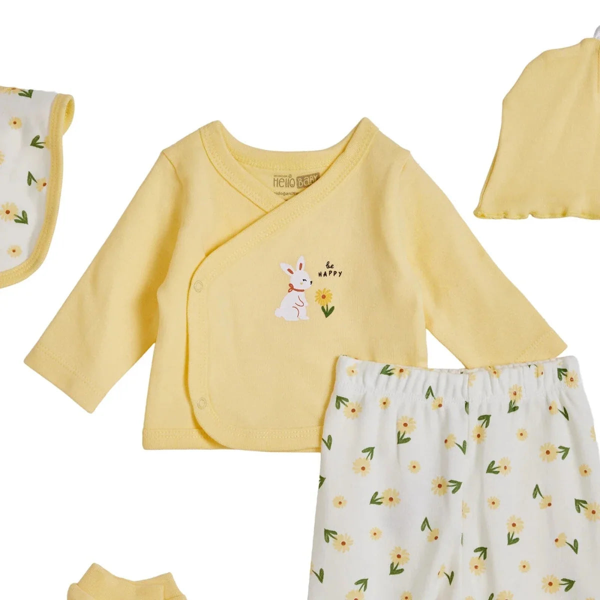 HelloBaby "Sweet Heart" Slogan Baby Hat, Vest & Bottoms Set (Newborn to 3-6 Months)
