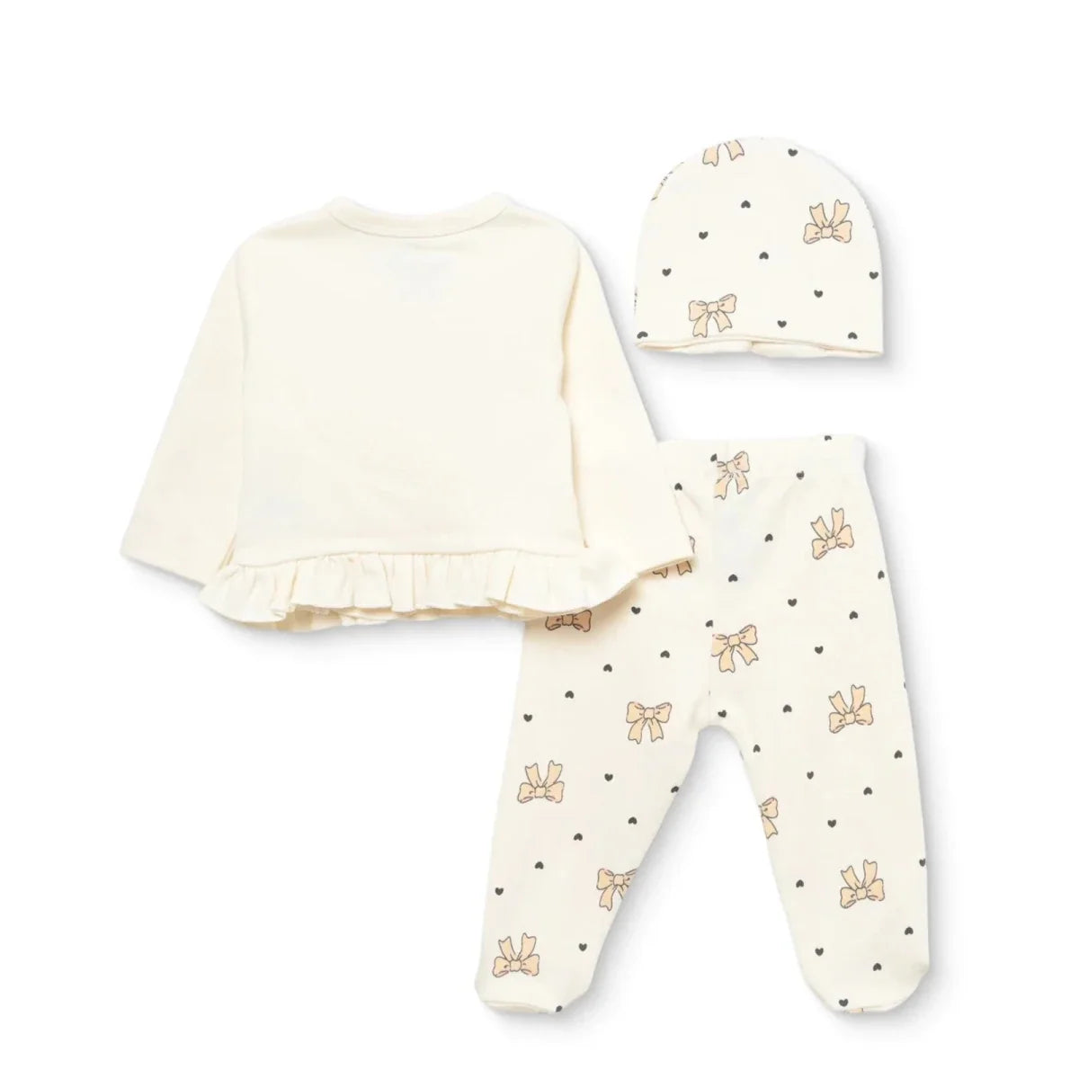 HelloBaby Floral Print Baby Hat, Vest & Bottoms Set (Newborn to 3-6 Months)