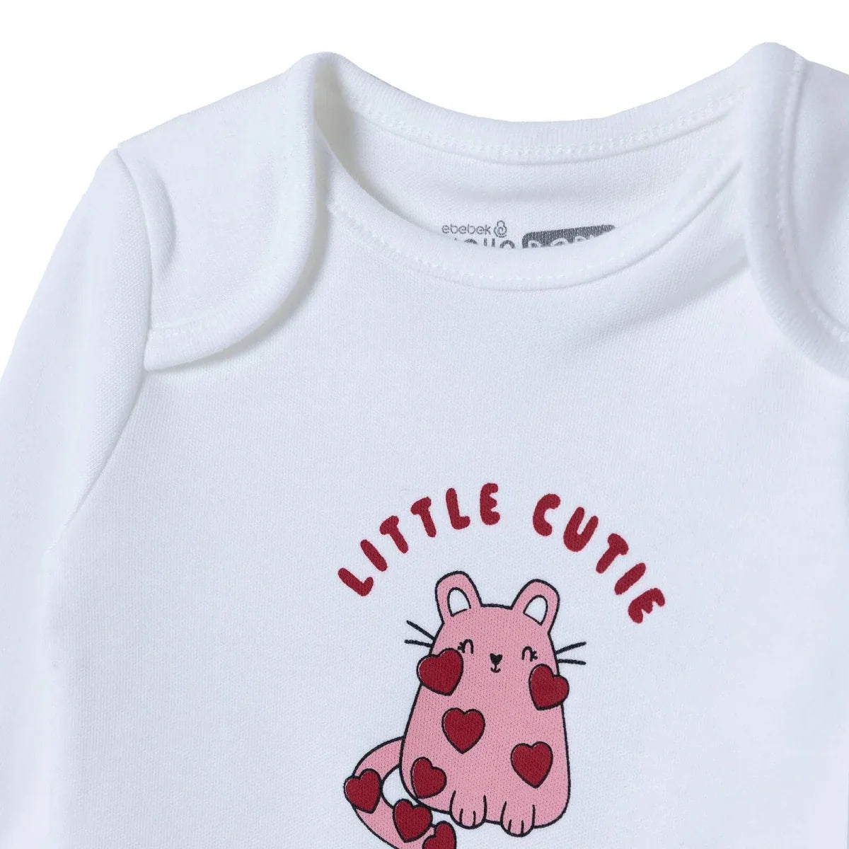 HelloBaby "Little Cutie" Slogan Baby Bodysuit, Hat & Bottoms Set (Newborn to 6-9 Months)
