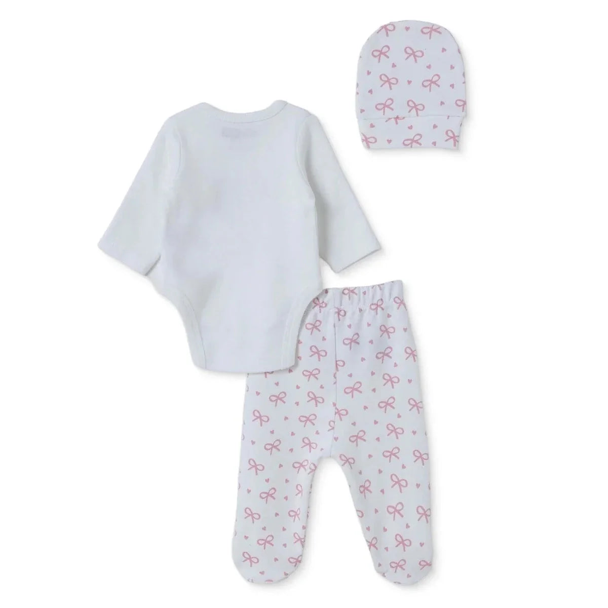 HelloBaby Bear Print Baby Bodysuit, Hat & Bottoms Set (Newborn to 6-9 Months)