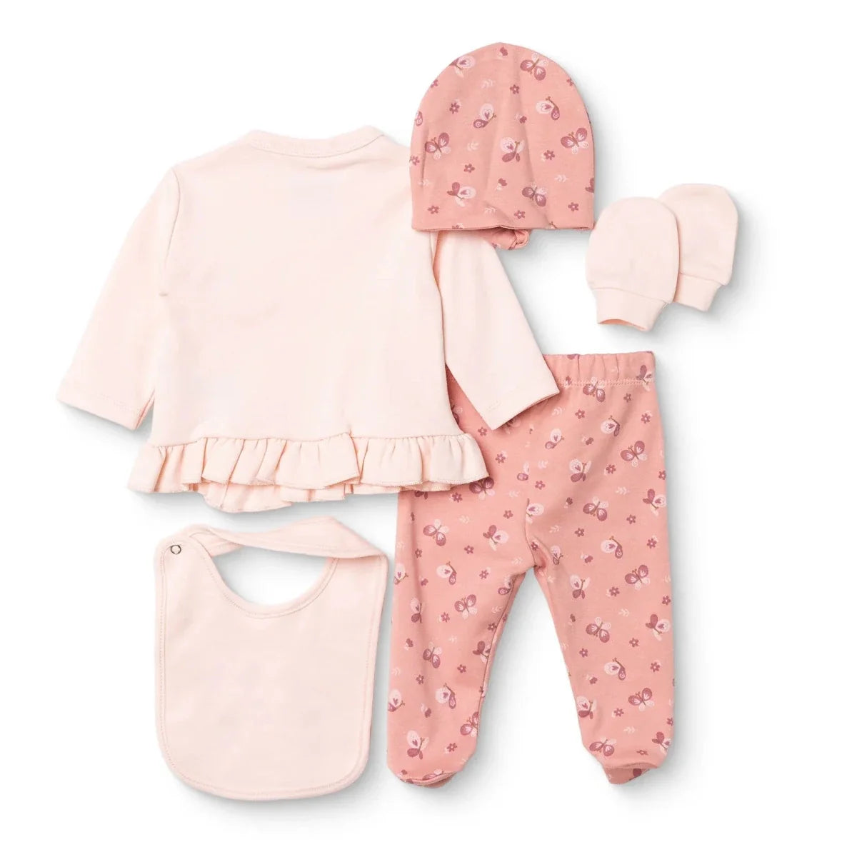 HelloBaby 5 Piece Butterfly Print Baby Hospital Bag Set (Newborn)