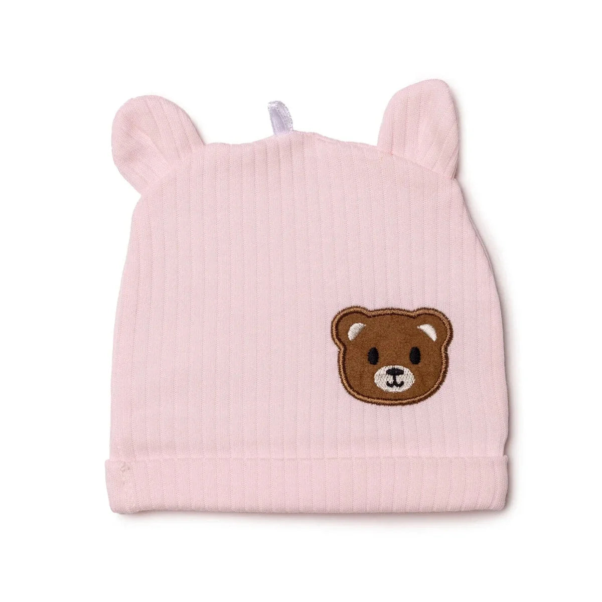 HelloBaby Bear Print Interlock Baby Hat (Newborn)