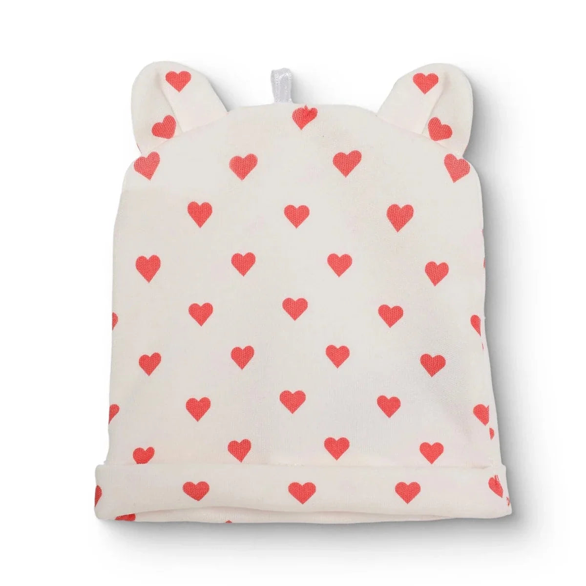 HelloBaby Heart Print Interlock Baby Hat (Newborn)
