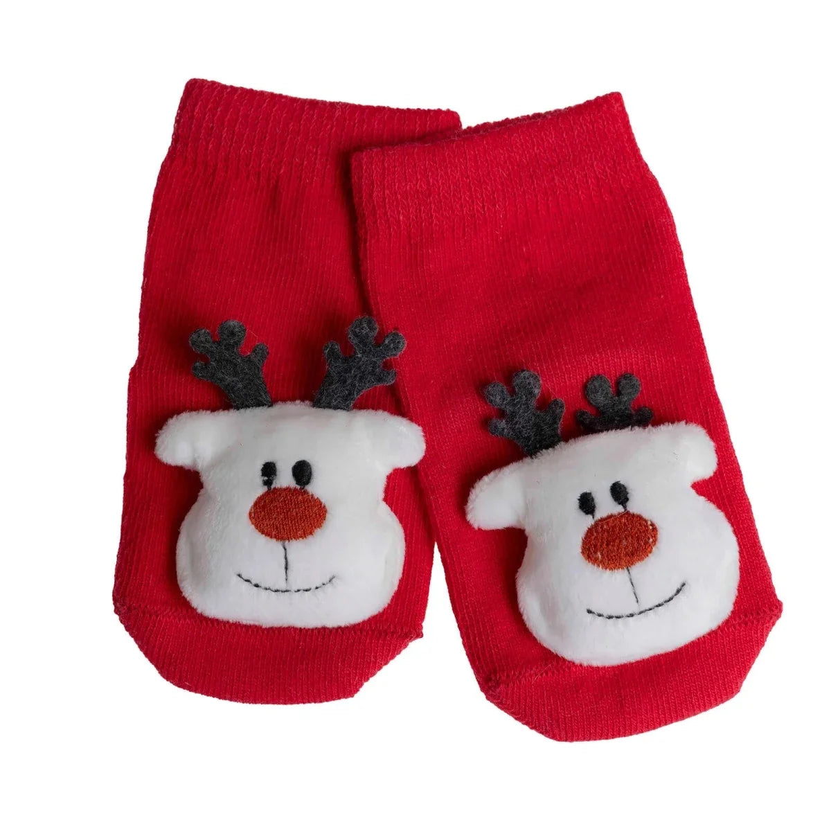 HelloBaby Reindeer Print Animal Novelty Baby Socks (Newborn to 12 Months)
