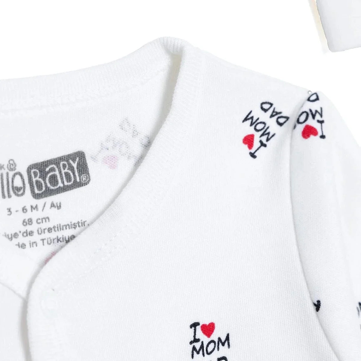 HelloBaby Slogan Print Baby Bodysuit, Hat & Footed Sleepsuit Set (Newborn to 6-9 Months)