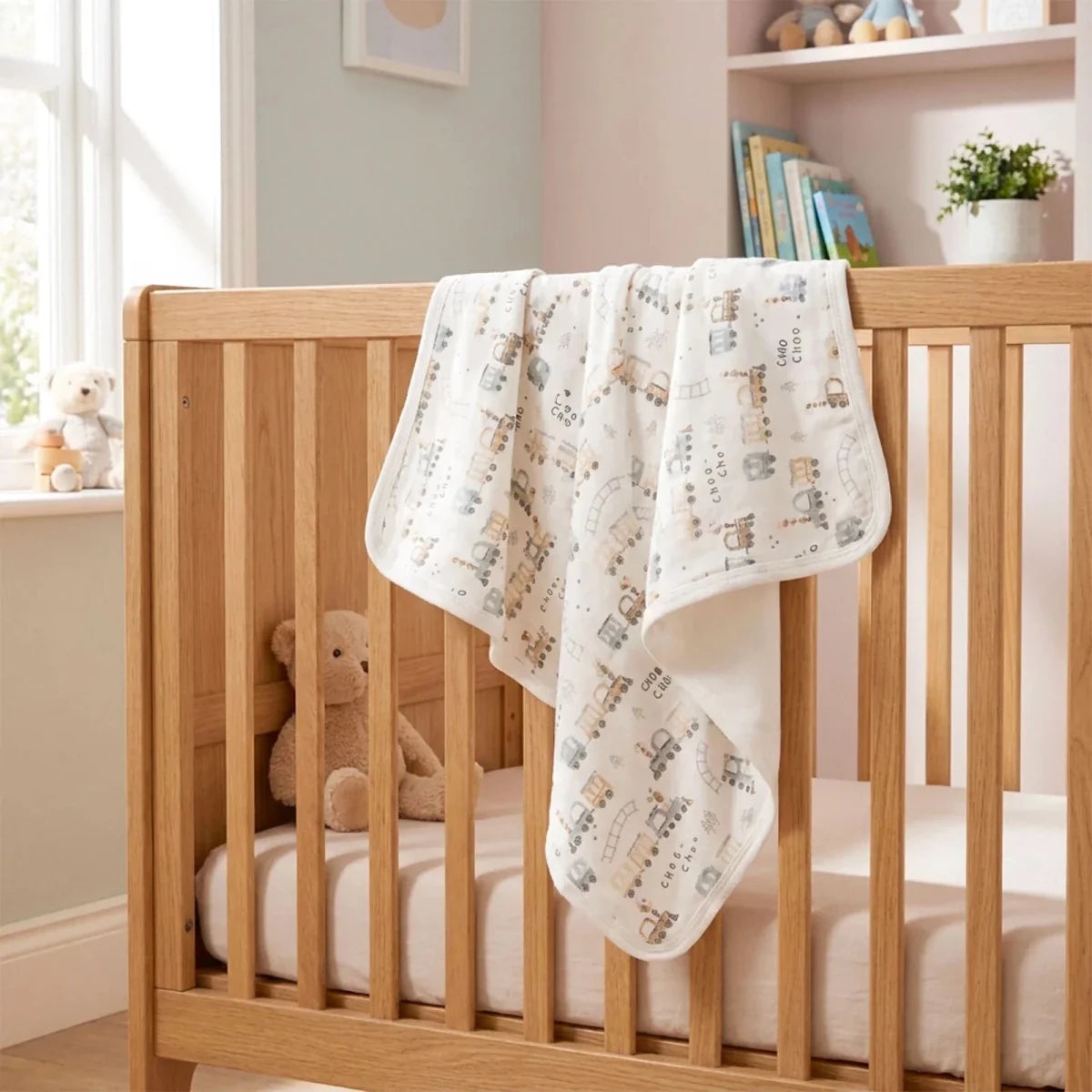 Little Dreams Vehicle Print Jersey Baby Blanket (80 x 90 cm)