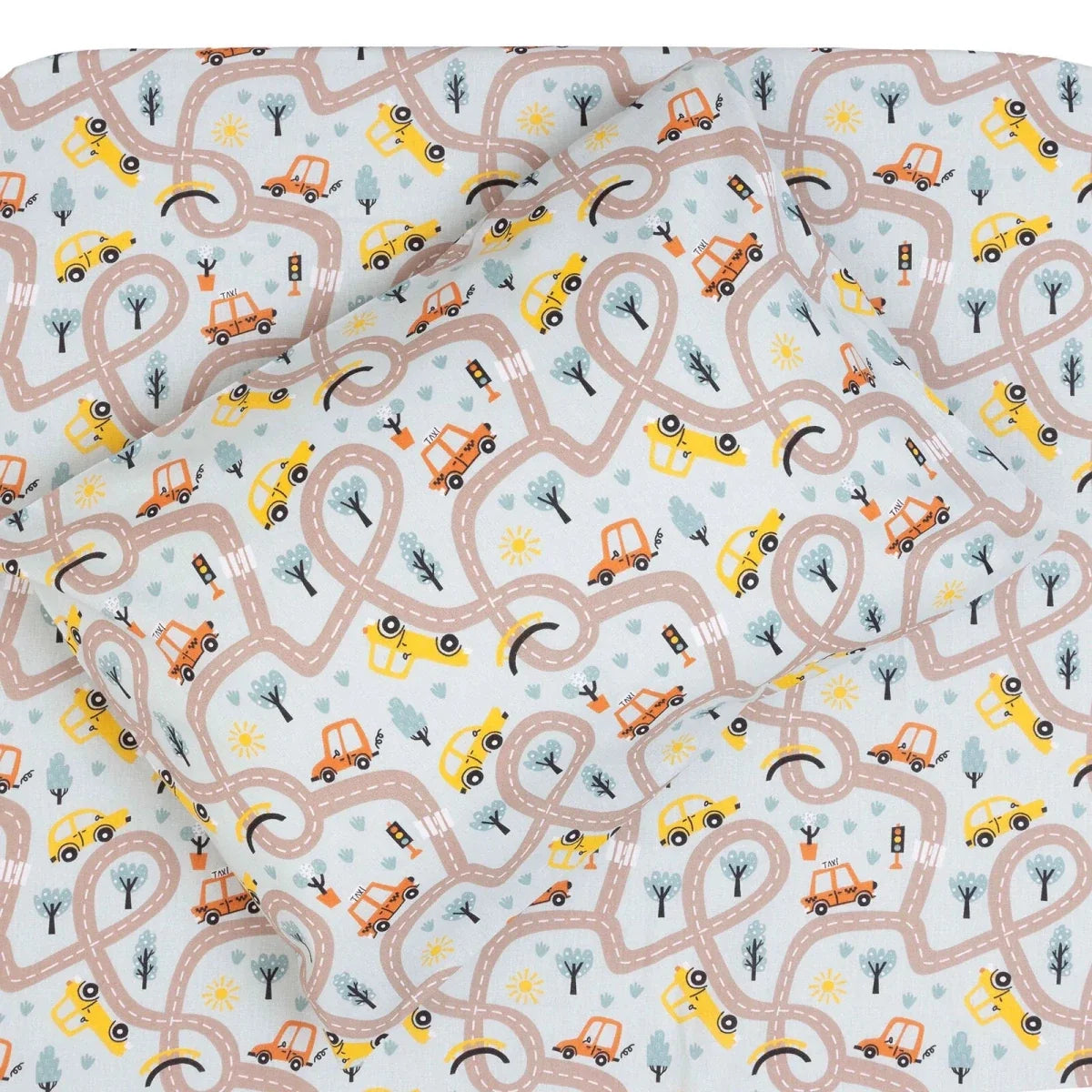 Little Dreams Vehicle Print Cot Bed Sheet Set with Pillowcase (70 x 140 cm)