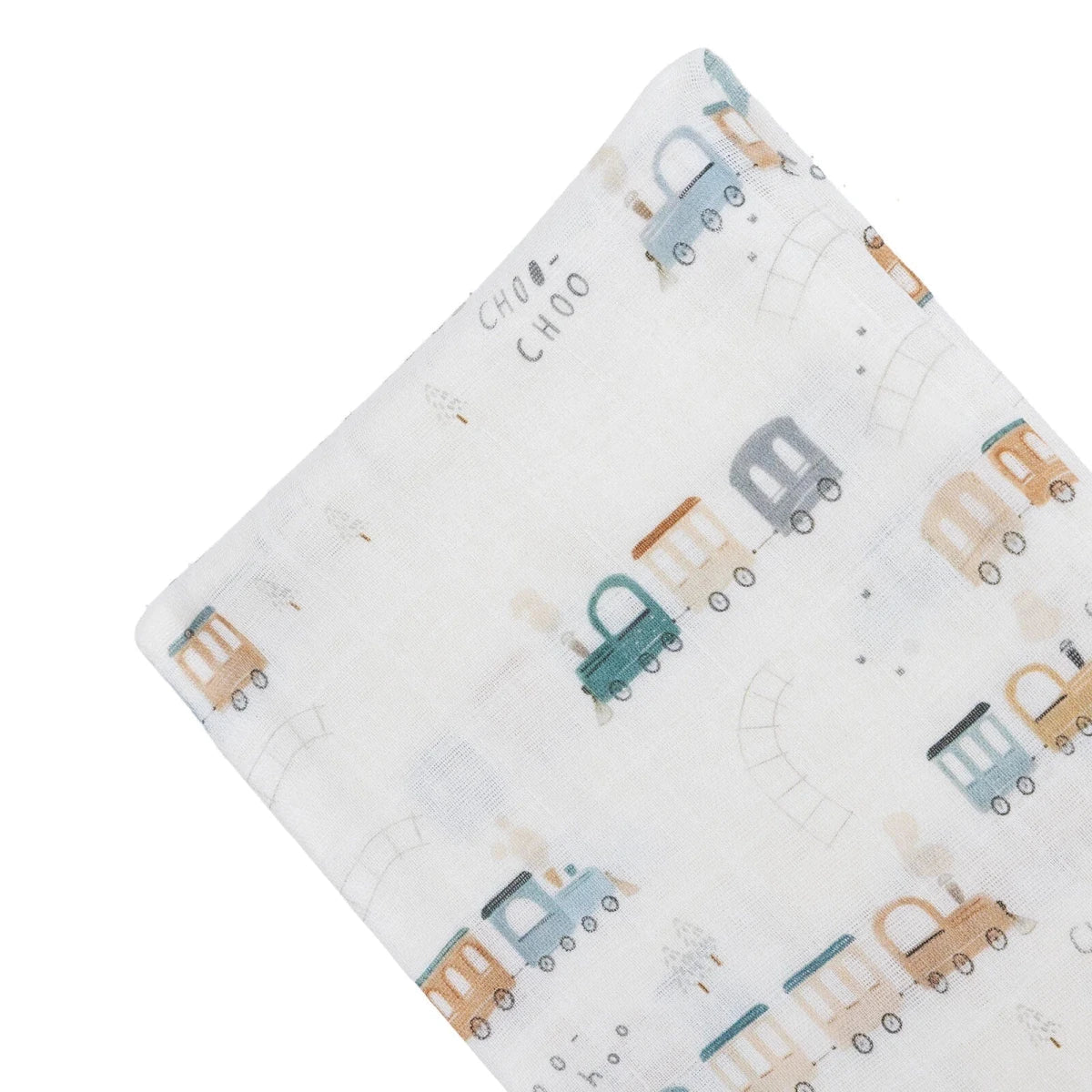 Little Dreams Vehicle Print Muslin Baby Blanket (100 x 110 cm)