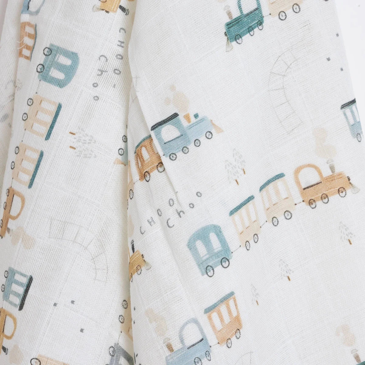 Little Dreams Vehicle Print Muslin Baby Blanket (100 x 110 cm)