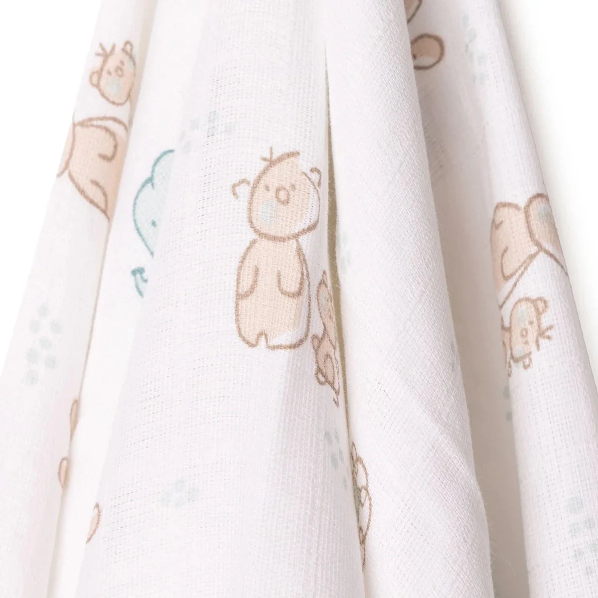 Little Dreams Animal Print Muslin Baby Blanket (100 x 110 cm)