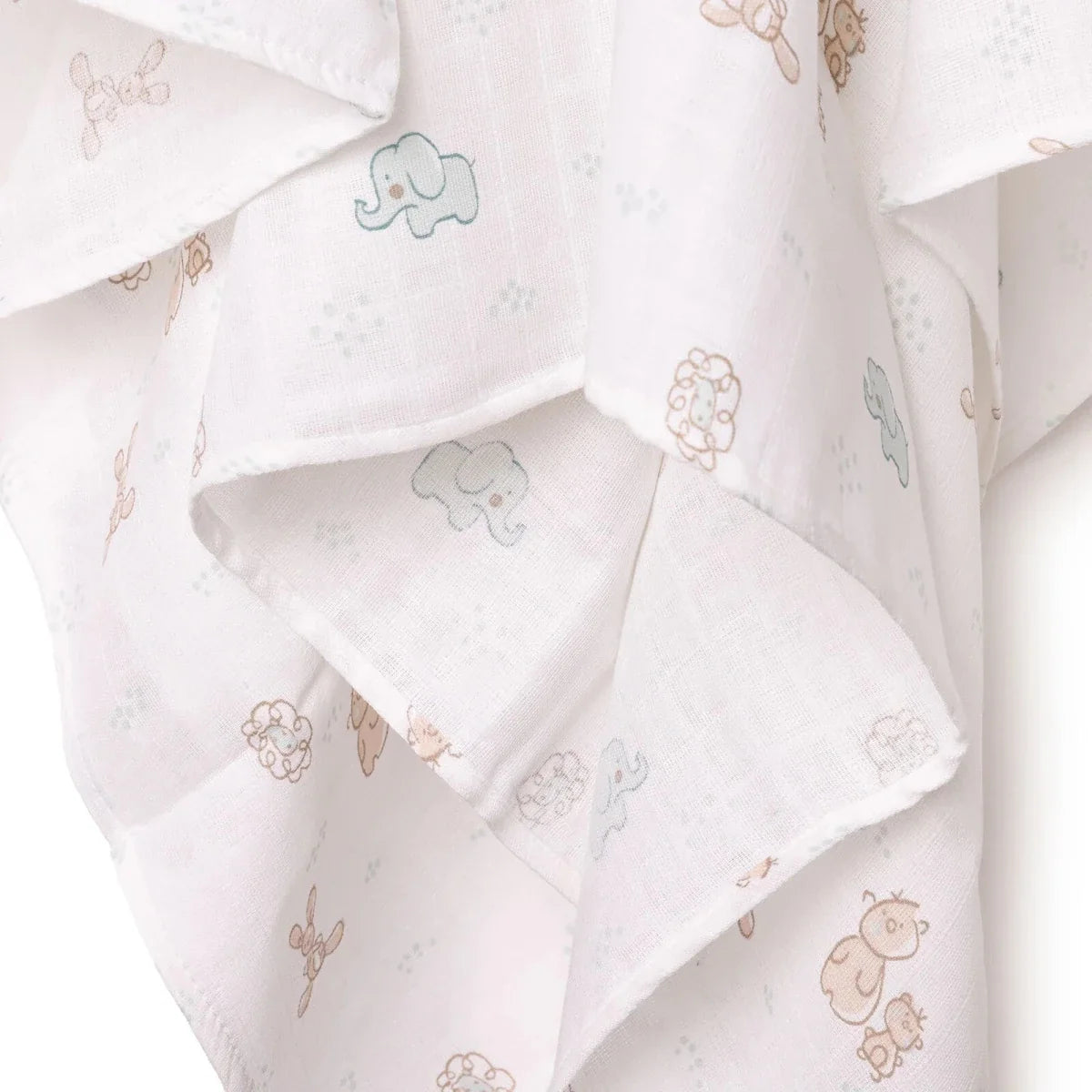 Little Dreams Animal Print Muslin Baby Blanket (100 x 110 cm)
