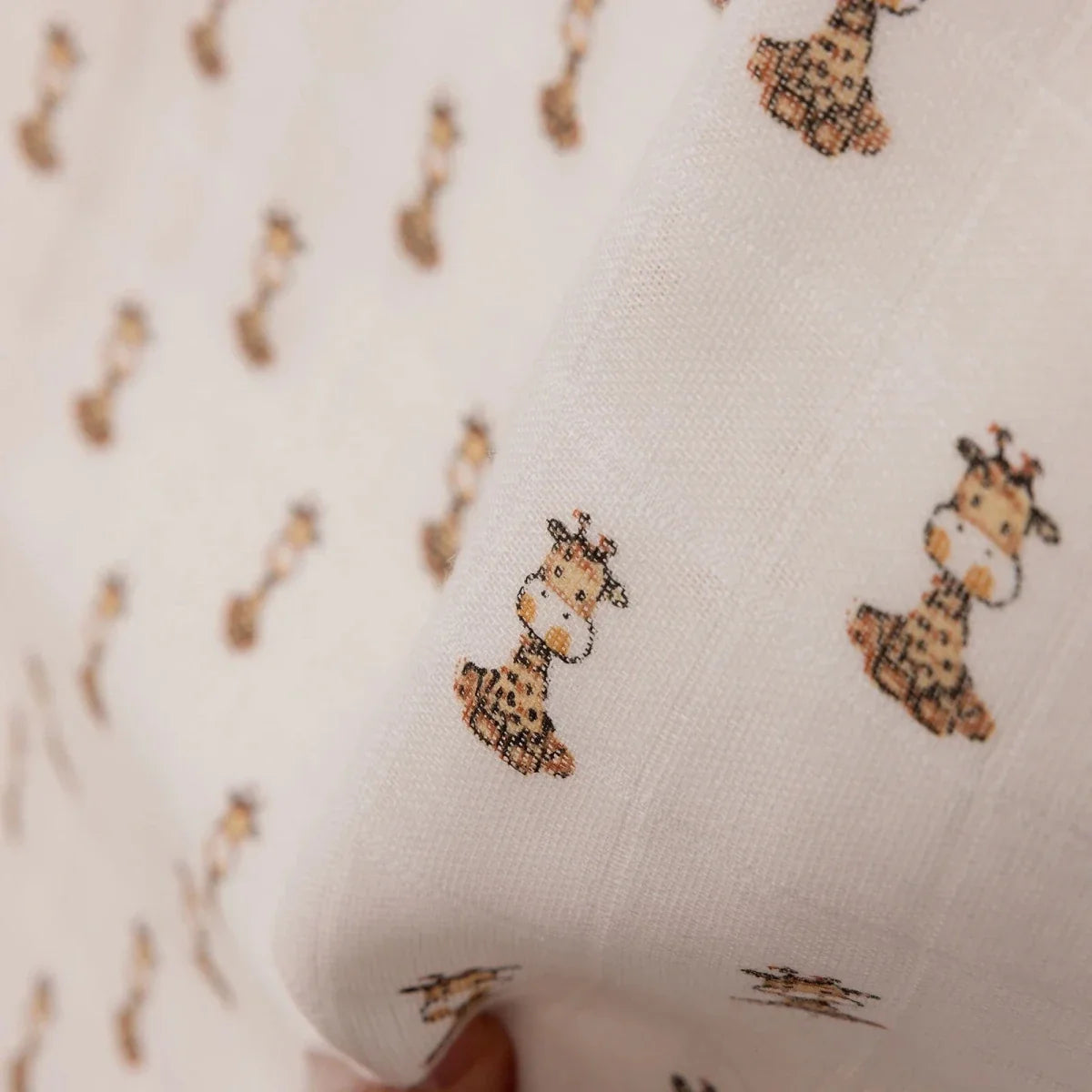 Little Dreams Tie-Fastening Animal Print Muslin Baby Blanket (100 x 110 cm)