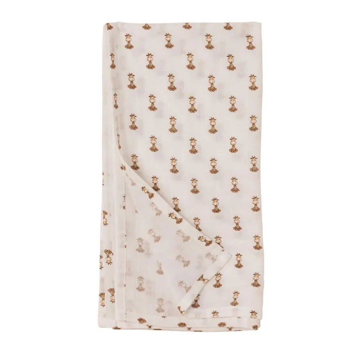 Little Dreams Tie-Fastening Animal Print Muslin Baby Blanket (100 x 110 cm)
