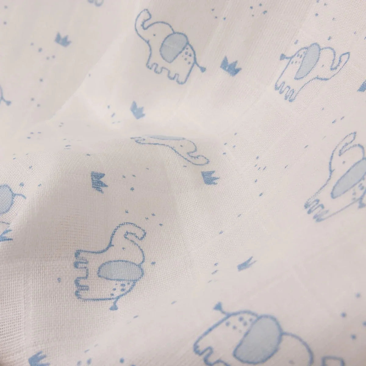 Little Dreams Elephant Print Muslin Baby Blanket (100 x 110 cm)