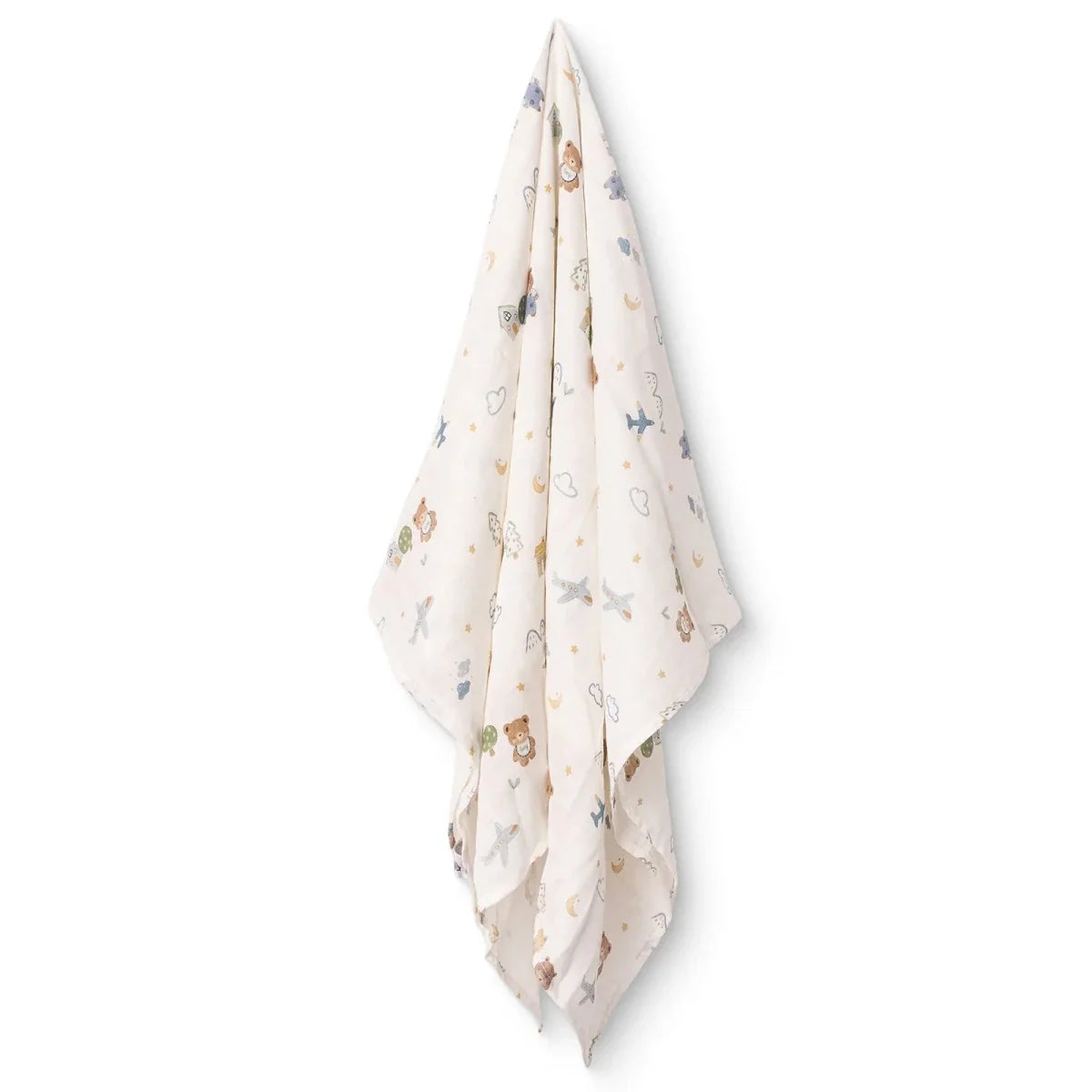 Little Dreams Bear Print Muslin Baby Blanket (100 x 110 cm)