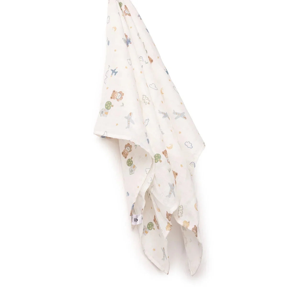 Little Dreams Bear Print Muslin Baby Blanket (100 x 110 cm)