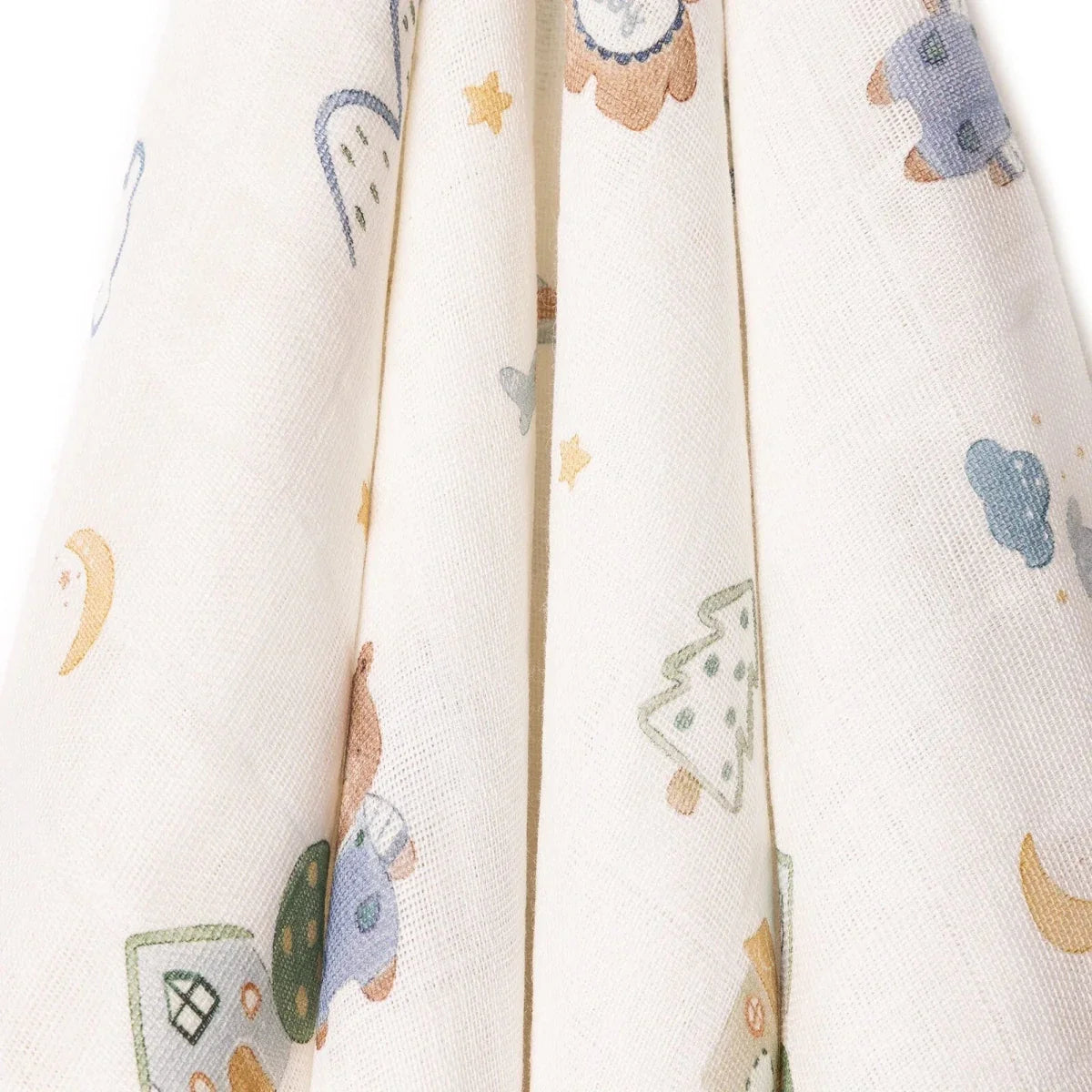 Little Dreams Bear Print Muslin Baby Blanket (100 x 110 cm)